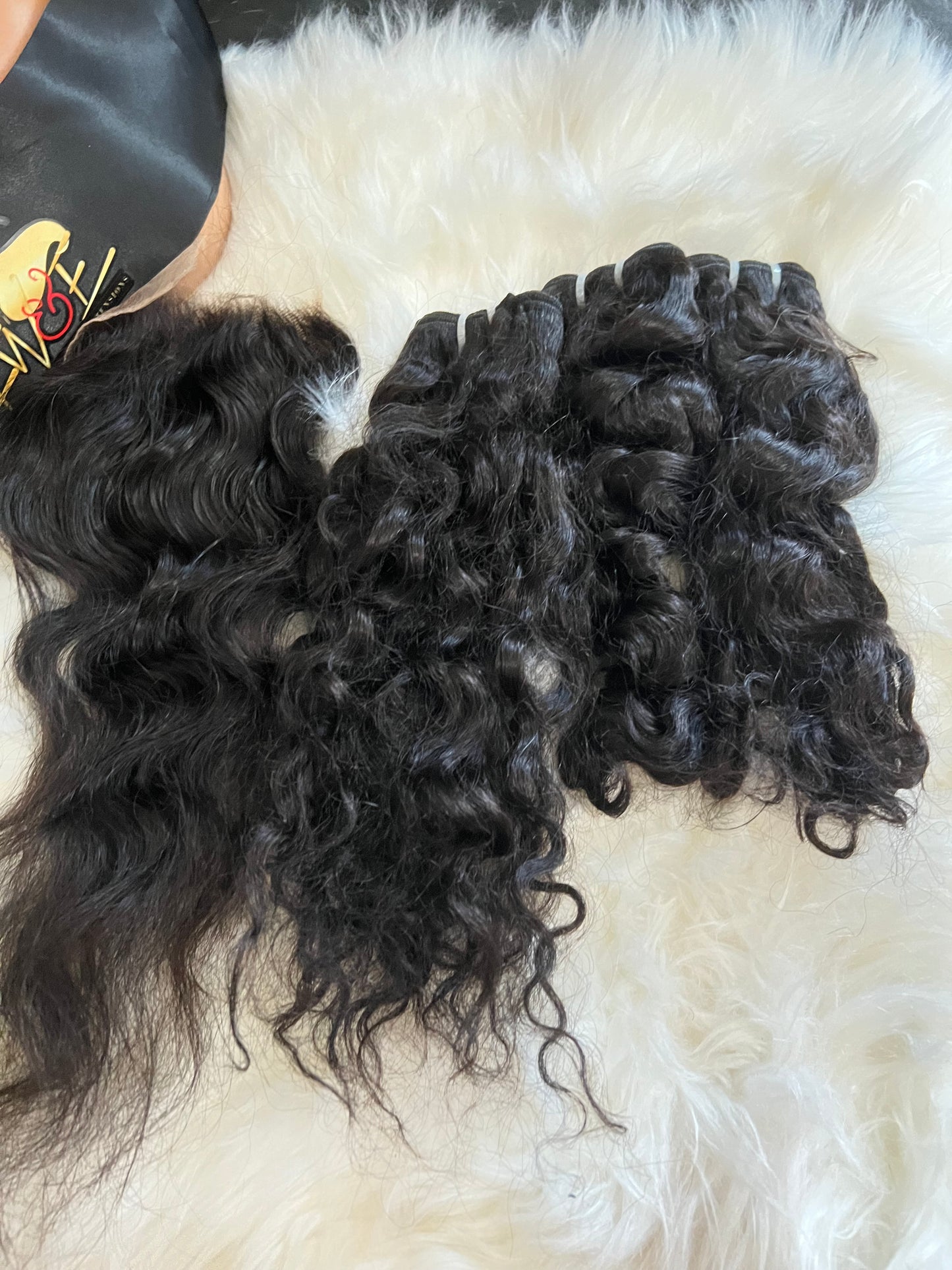 #69 Burmese Curly Bundle Deal ,5X5 HD Closure