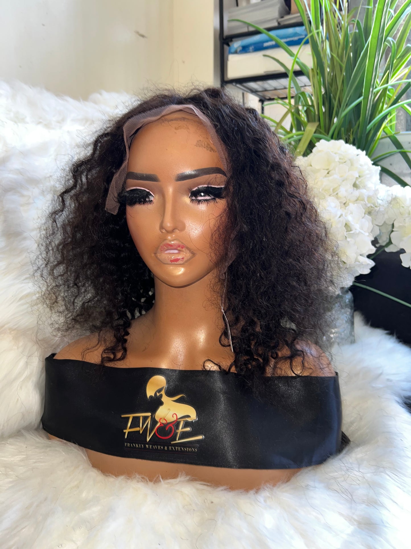 #90 13X6 Curly Lace Front Wig 12 inches