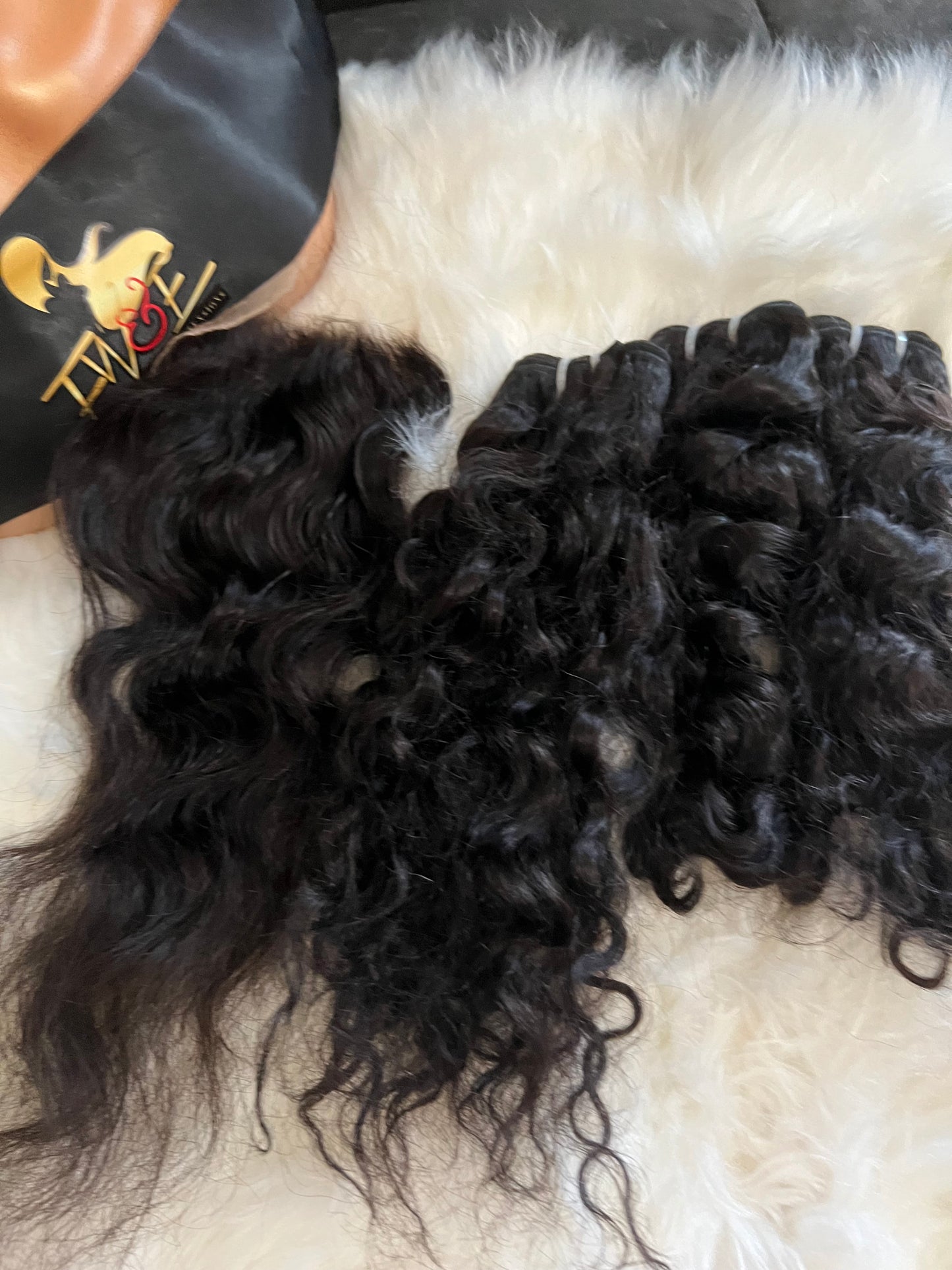 #69 Burmese Curly Bundle Deal ,5X5 HD Closure