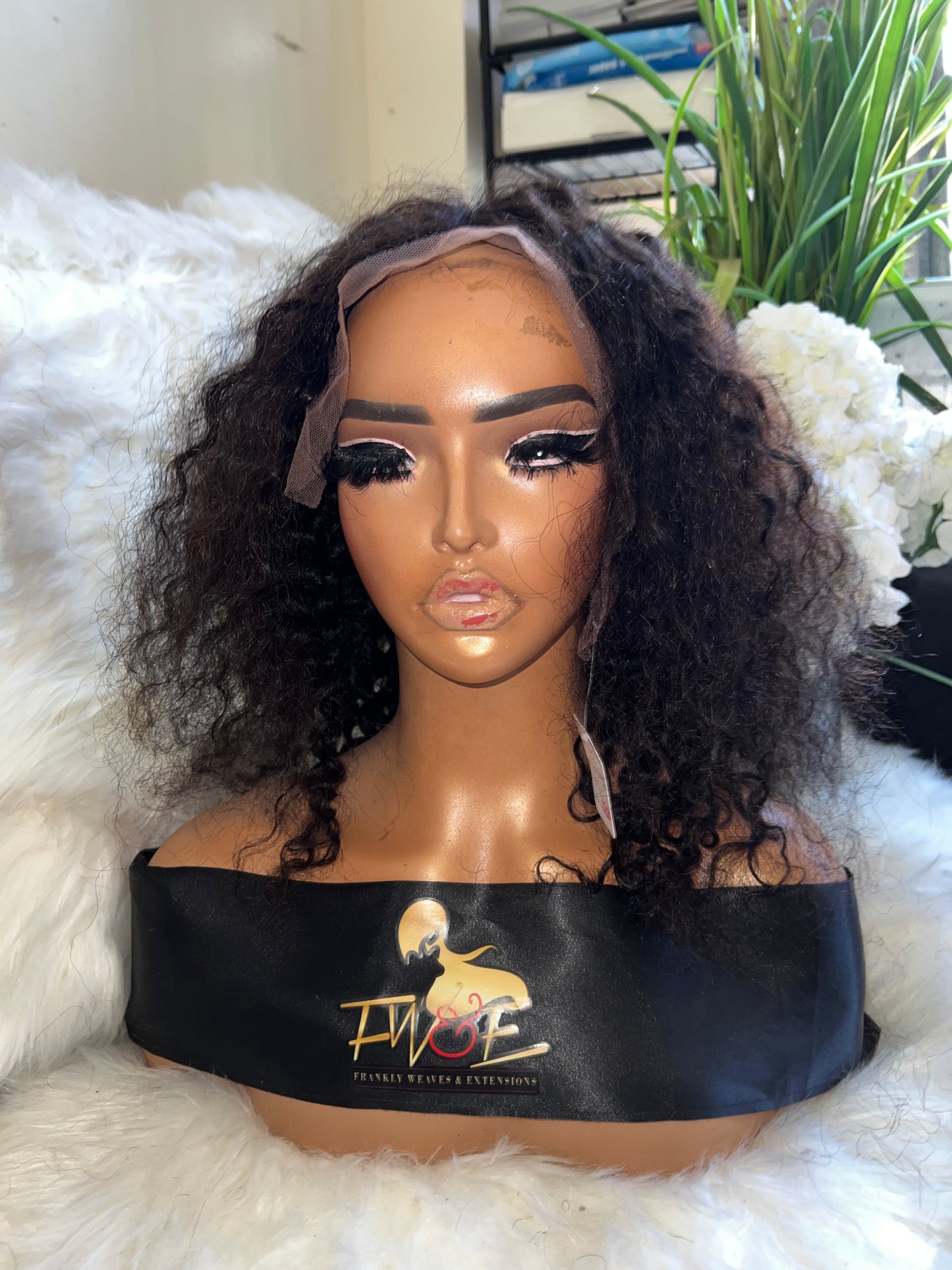 #90 13X6 Curly Lace Front Wig 12 inches
