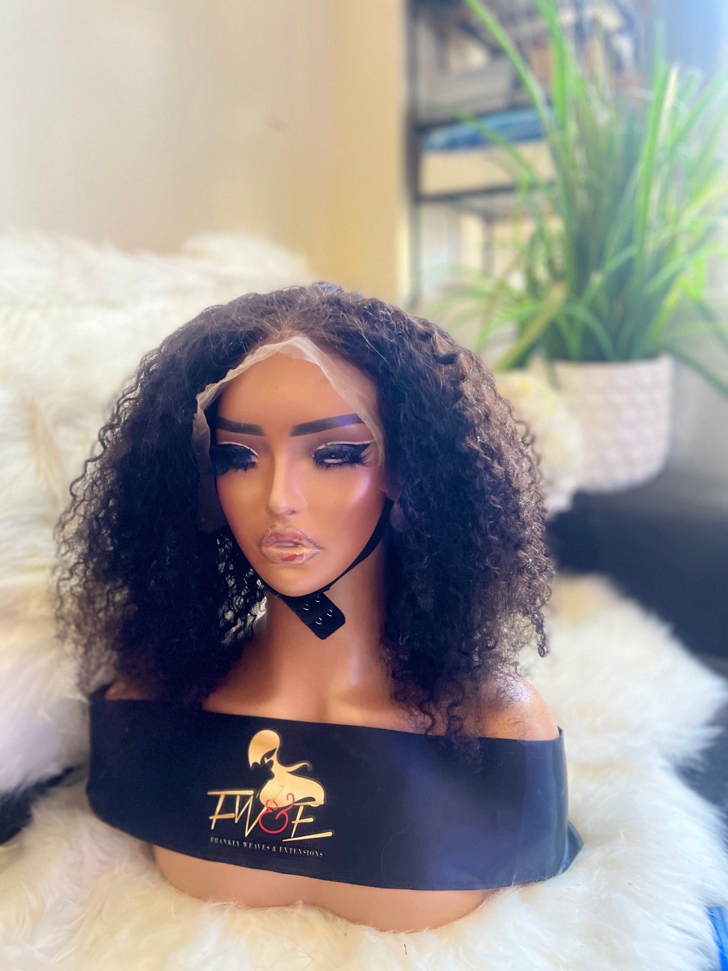 #88 13*4 curly front lace bob in 14inches