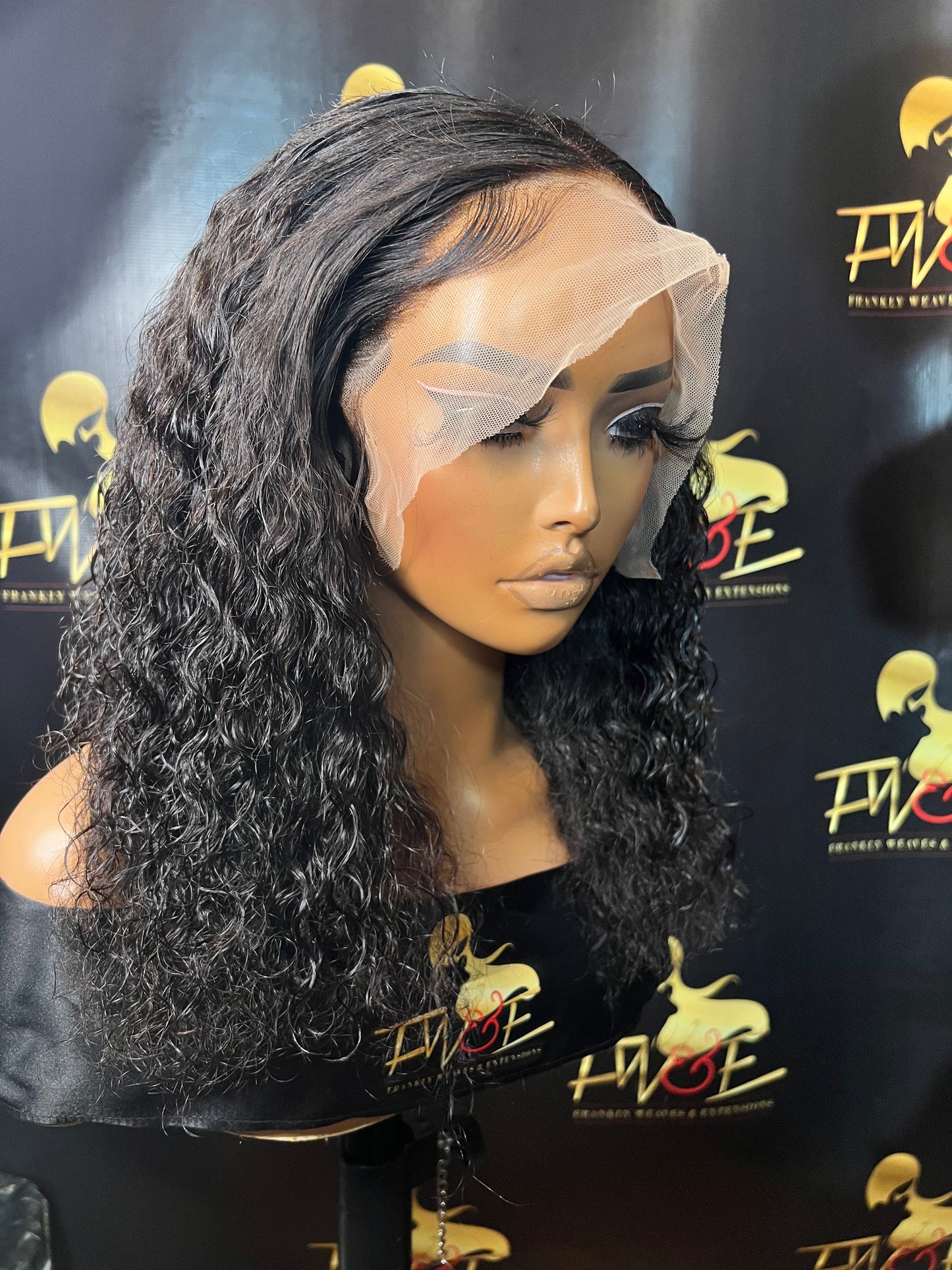 (30) 13*5 Jet black curly 16 inches