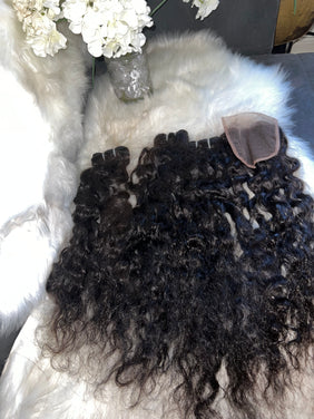 #800 raw bundle deal 20 inch closure/ 22.24.26 bundles