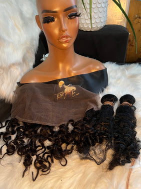#95 Curly Hair in Deep Wave /16 inch frontal