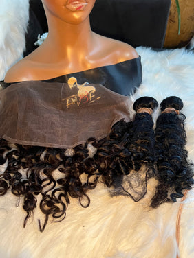 #95 Curly Hair in Deep Wave /16 inch frontal