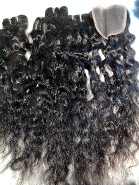 #800 raw bundle deal 20 inch closure/ 22.24.26 bundles