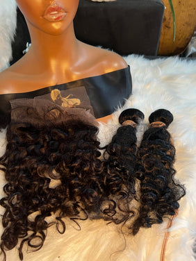 #95 Curly Hair in Deep Wave /16 inch frontal