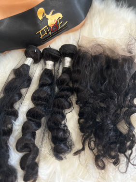 #62 Indian hair bundle deal with frontal 18.20.20