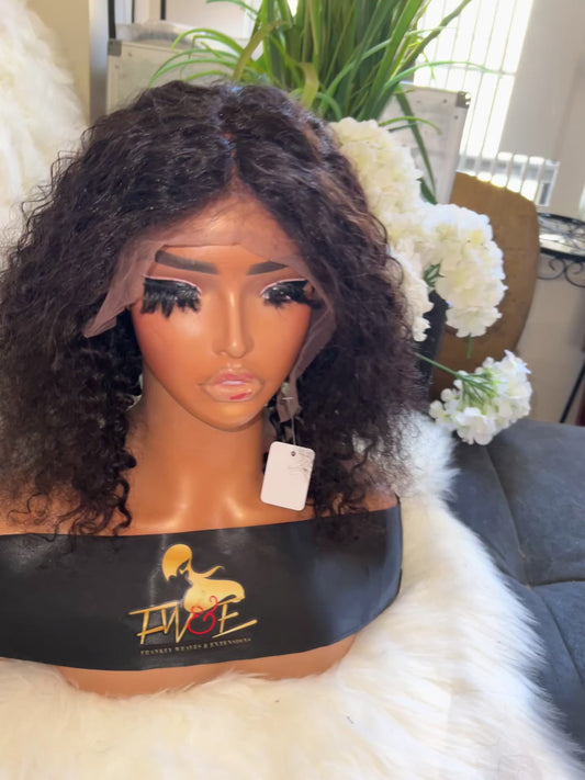 #90 13X6 Curly Lace Front Wig 12 inches