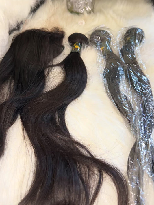 #82 Raw Straight -Indian Hair bundle deal 18.20.22