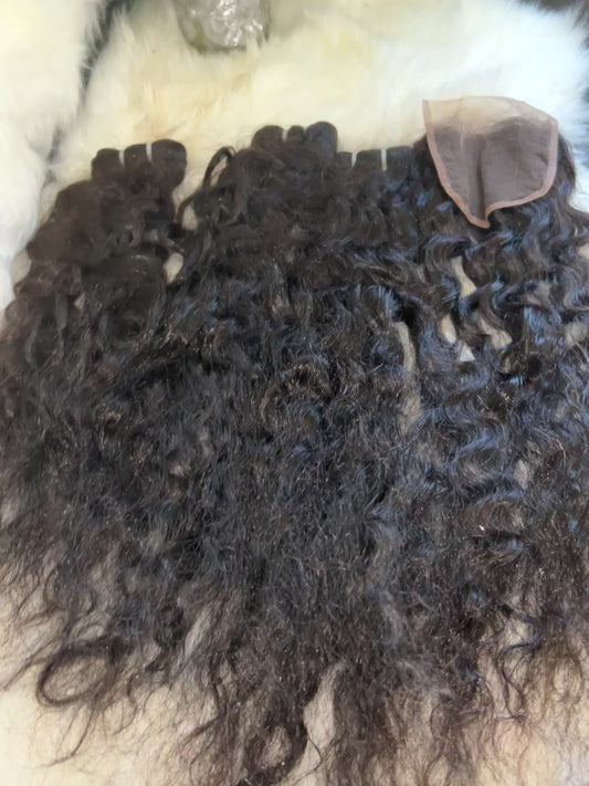 #800 raw bundle deal 20 inch closure/ 22.24.26 bundles
